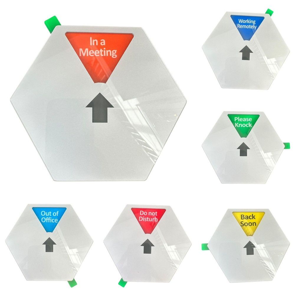 Out Of Office Sign for Door 6 Options Status Private In Meeting DND Adhesive 5"